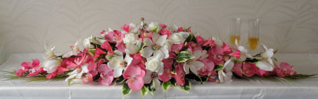 Pink Orchid Top Table Wedding Centrepiece