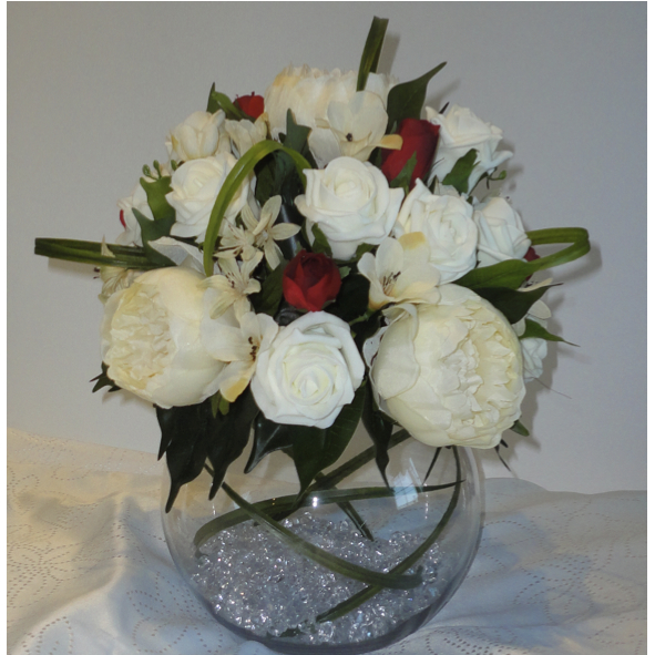 Peony & Rose Bubble Bowl, Fish Bowl Wedding Centrepiece