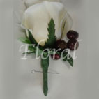 Ivory Rose & Berry Buttonhole
