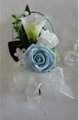 Blue and ivory Rose Wedding Corsage