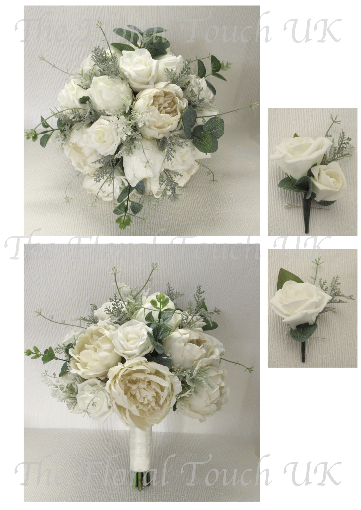 Wedding Flowers Gift Bridesmaid Beige Rose Pearl Crystal Brooch Bride Bouquet 