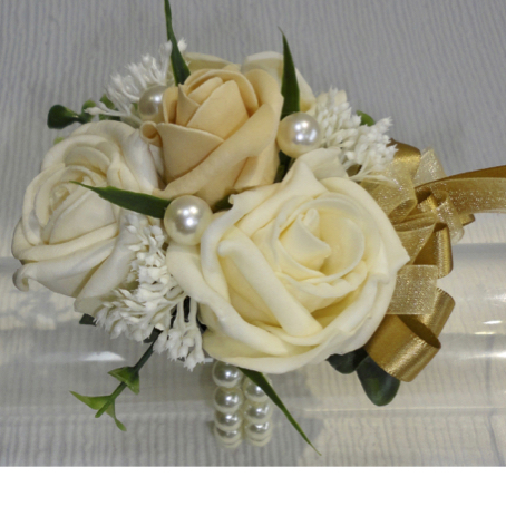 The Fl Touch Uk Wrist Corsages Prom Corsage Champagne Gold Cream Wrist Corsage