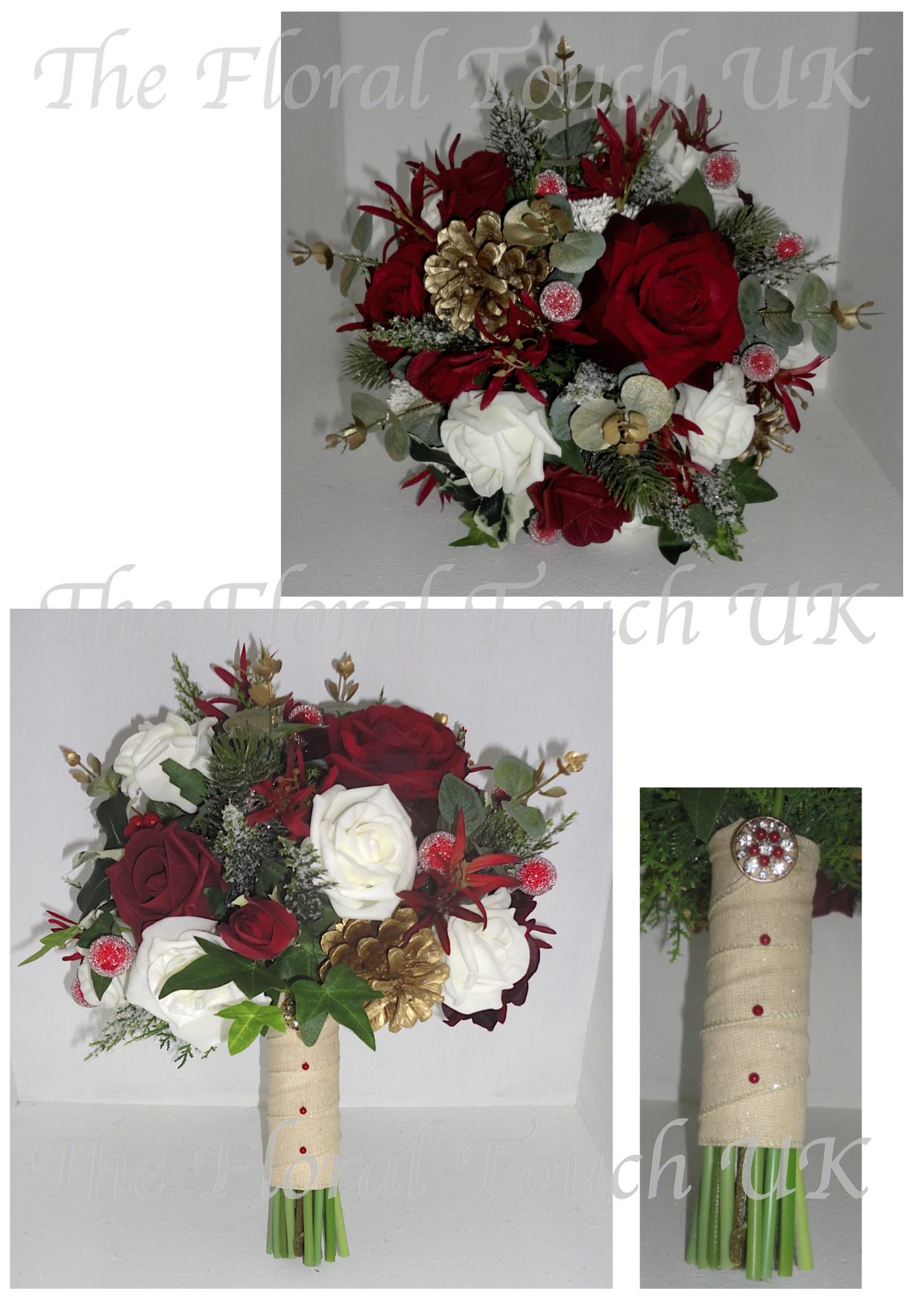 Maroon And Gold Flower Bouquet