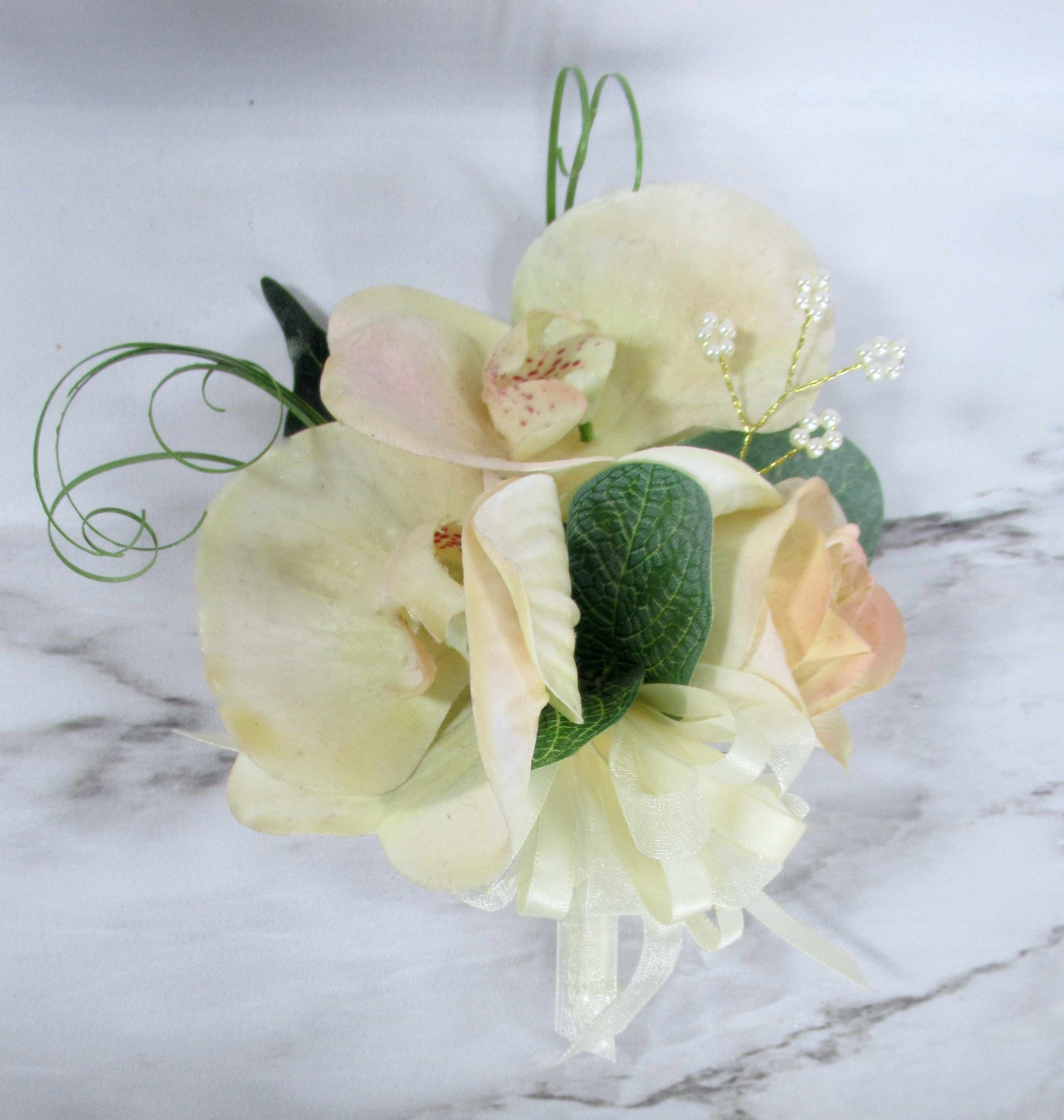 ivory real touch orchid corsage sale budget corsage