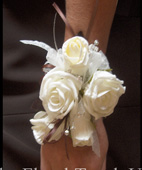 Ivory Roses and Buds Wrist Corsage 