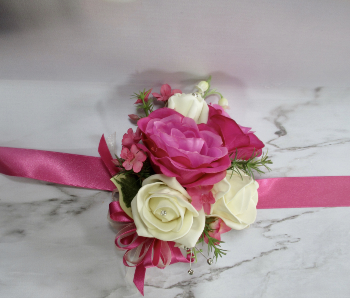 Fuchsia Wrist Corsage